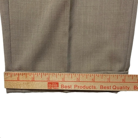 Lauren Ralph Lauren Slacks Men's 36x32 (29L) Beige Poly Rayon Pleat Front Cuffed - Picture 14 of 14